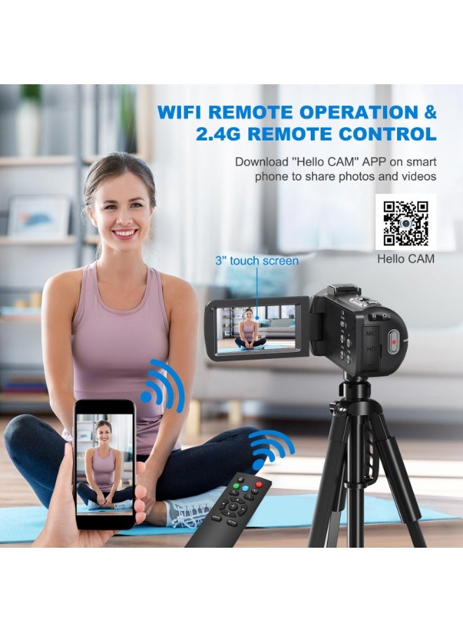 ASIV 64MP 8K Digital Camera - 18x Zoom, 3.0-inch Rotatable Screen, Video Blog Camera, Wi-Fi Connectivity, Equipped with 64GB SD Card and 2.4GHz Remote Controller - Image 2
